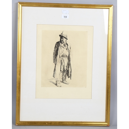 638 - Erich Wolfsfeld, etching, circa 1910, komischer alten, image 12