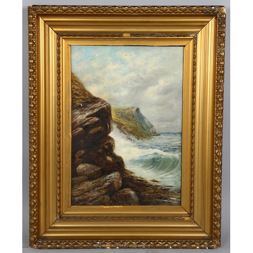 640 - Sidney Yates Johnson (fl. 1890 - 1926), oil on canvas, Cornish coastal scene, signed with monogram, ... 