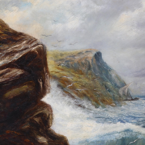 640 - Sidney Yates Johnson (fl. 1890 - 1926), oil on canvas, Cornish coastal scene, signed with monogram, ... 