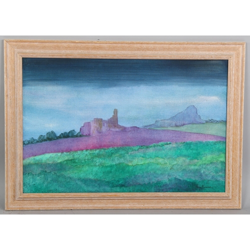 641 - Stan Rosenthal, oil on board, Maiden Castle Rock, signed, 20