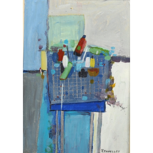 646 - Kennerley, abstract still life, acrylic on board, signed, 33cm x 23cm, framed