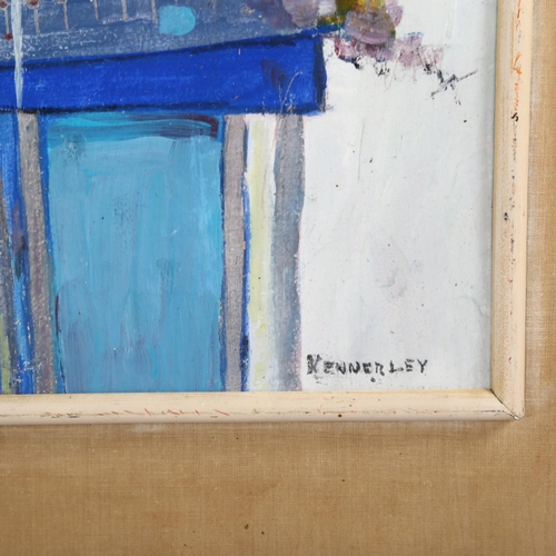 646 - Kennerley, abstract still life, acrylic on board, signed, 33cm x 23cm, framed