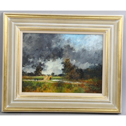 649 - Daniel Wright, Westie, oil on board, signed, 30cm x 40cm, framed