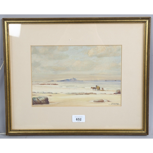 652 - J Simpson Spence, watercolour, shore scene, signed and dated 1941, 7