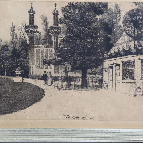 677 - Walter Greaves, Cremorne Gardens, etching with drypoint, signed and dated 1870 in the plate, plate 1... 