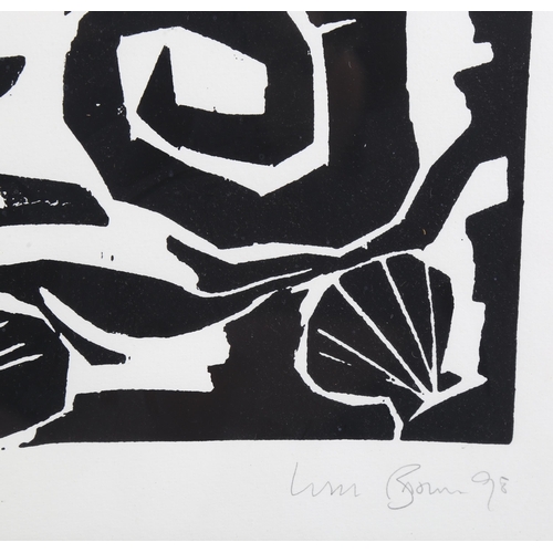 686 - William Brown (Canadian, 1953 - 2008), Tryst, linocut print, signed in pencil 1998, artist's proof, ... 