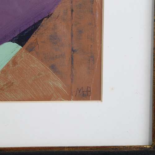 688 - Mark Bradshaw, abstract composition, acrylic on board, signed with monogram, 22cm x 29cm, framed