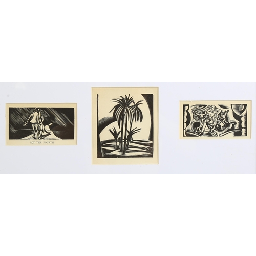 691 - Paul Nash (1889 - 1946), 3 woodcut prints for Mr Bosphorus, 1923, from an edition of 1000 copies, ov... 