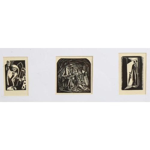 692 - Paul Nash (1889 - 1946), 3 woodcut prints for Mr Bosphorus, 1923, from an edition of 1000 copies, ov... 