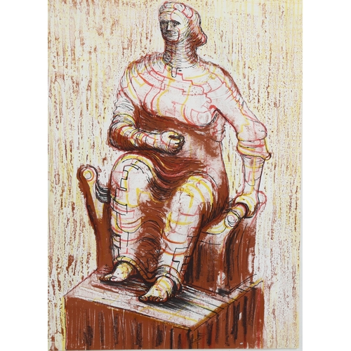 693 - Henry Moore (1898 - 1986), seated figure, proof lithograph 1950 for Penrose Cramer no. 13, image 28c... 