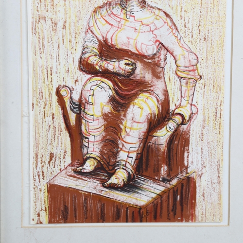 693 - Henry Moore (1898 - 1986), seated figure, proof lithograph 1950 for Penrose Cramer no. 13, image 28c... 