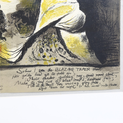 696 - Graham Sutherland (1903 - 1980), the burning taper, original lithograph war image, published 1943, i... 