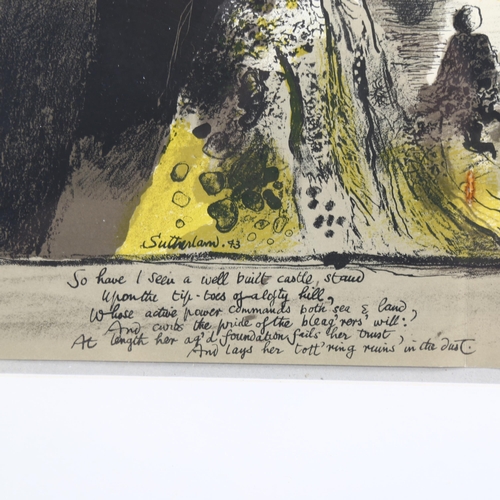 696 - Graham Sutherland (1903 - 1980), the burning taper, original lithograph war image, published 1943, i... 