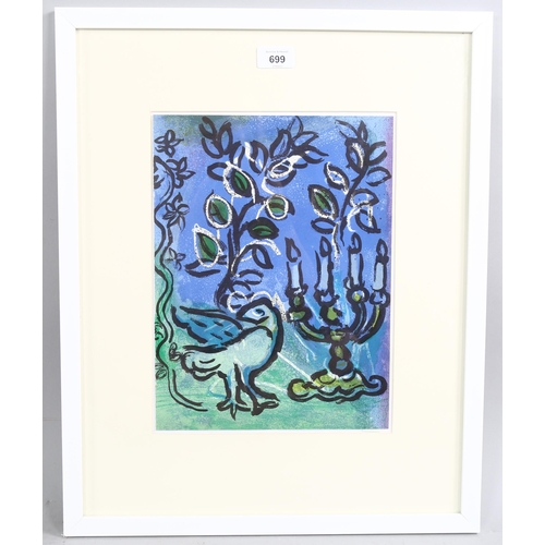 699 - Marc Chagall (1887 - 1985), candlesticks, original lithograph published 1962, Mourlot cat no. 366, 3... 