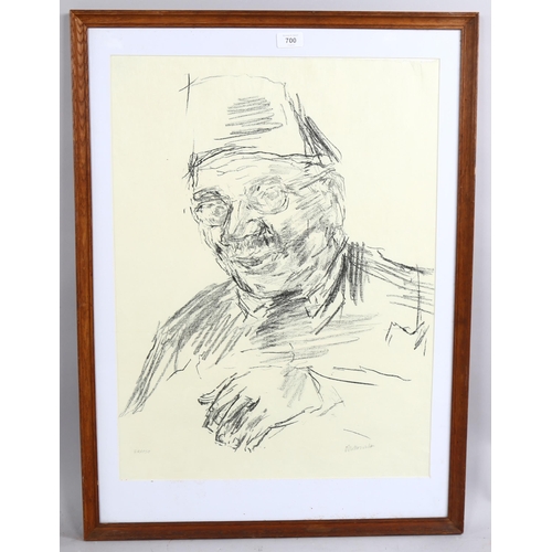 700 - Oskar Kokoschka, portrait, original lithograph circa 1970, signed in pencil from an edition of 150, ... 