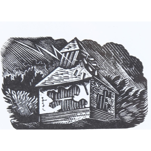 702 - Eric Ravilious (1903-1942), wood engraving on paper, Church in Storm, (originally in Kynoch Press No... 