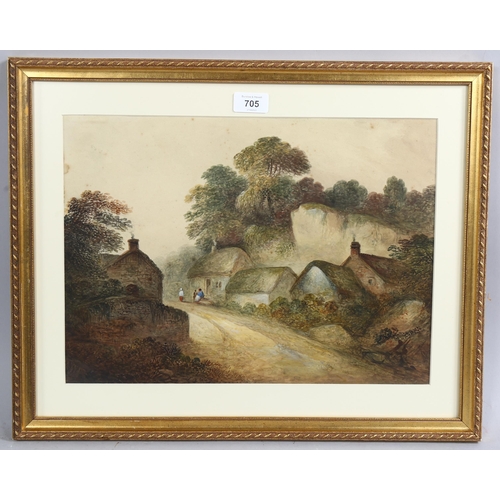 705 - George Nicholson (1787-1878), watercolour on paper, At Thorparch, near Wetherby Yorkshire 1820, sign... 