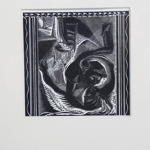 716 - Gertrude Hermes (1901-1983), wood engraving on handmade paper, Strawberry Time, 10.7cm x 10.7cm, fro... 