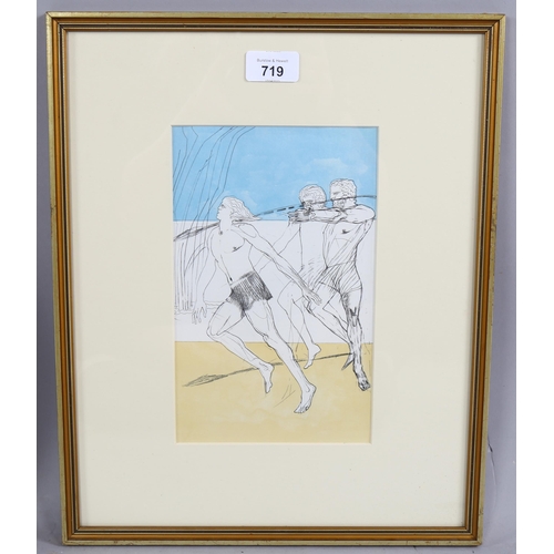 719 - Elizabeth Frink (1930-1993), lithograph on Antique laid paper, Diomedes Let Fly But Missed Dolon On ... 