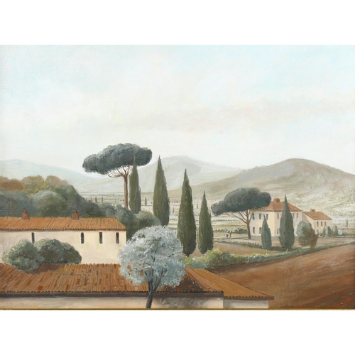 725 - Richard Wyndham Finch (1926-2011), oil on canvas, Italian Landscape, 29cm x 39 cm, signed verso, fra... 