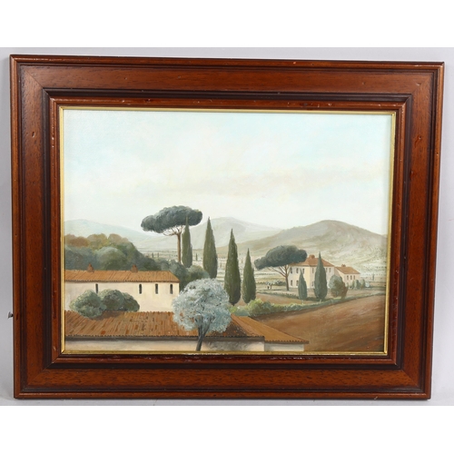 725 - Richard Wyndham Finch (1926-2011), oil on canvas, Italian Landscape, 29cm x 39 cm, signed verso, fra... 