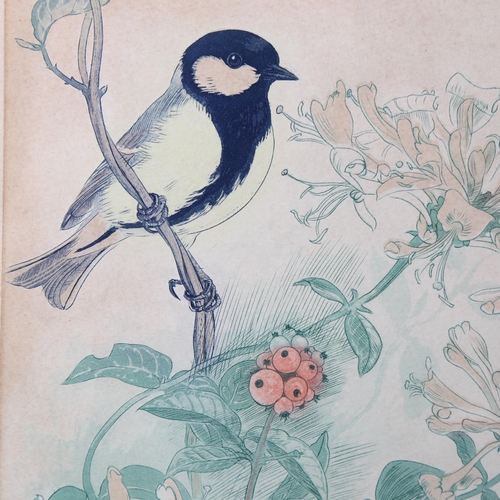 726 - David Koster (1926-2014), limited edition engraving on paper, Great Tit and Honeysuckle, signed, tit... 