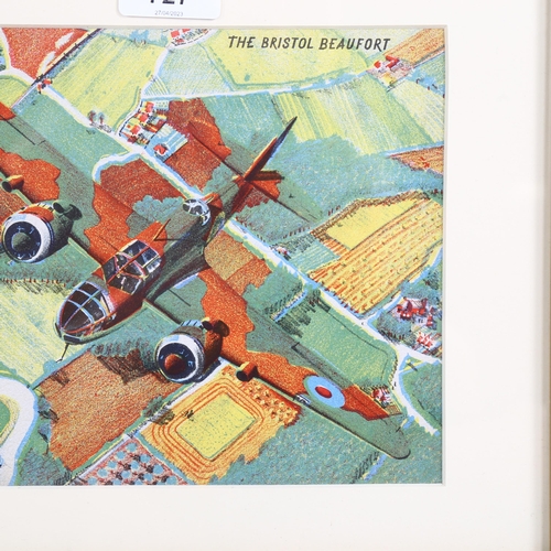 727 - James Gardner (1907-1995), lithograph on paper, The Bristol Beaufort, 17.5cm x 21.5cm, mounted, glaz... 