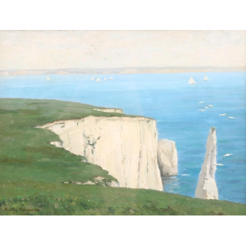 735 - George Gidley Robinson (born 1854), Old Harry Rock near Swanwick, oil on canvas, signed and dated 19... 