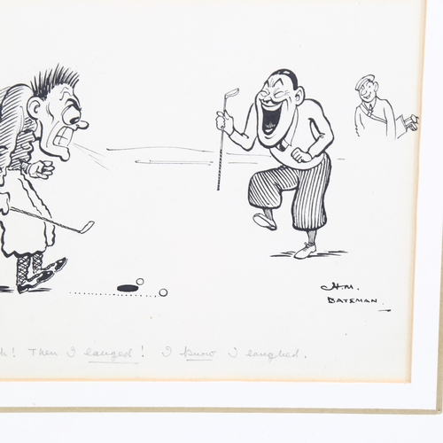 748 - Henry Mayo Batesman (1887 - 1970), golf cartoon illustration, pen and ink with pencil annotation, si... 