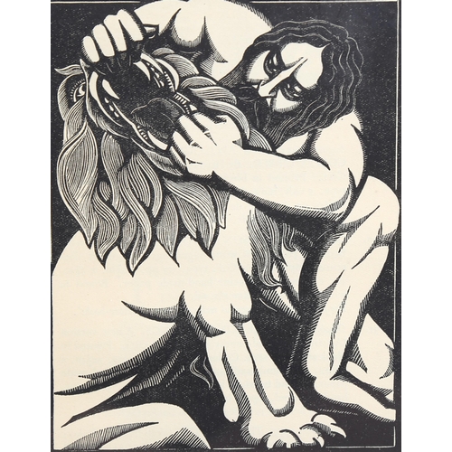 759 - R Gibbings, Samson and Delilah, wood engraving 1936, published by Golden Cockerel Press, image 15cm ... 