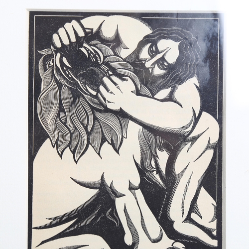 759 - R Gibbings, Samson and Delilah, wood engraving 1936, published by Golden Cockerel Press, image 15cm ... 