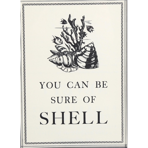 760 - Robert Gibbings, Shell advertising image, wood engraving, published by Curwen Press 1935, 18cm x 13c... 