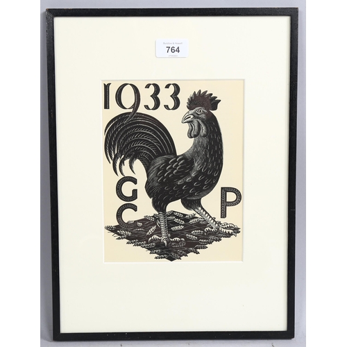 764 - Eric Ravilious, advertising image for the Golden Cockerel Press, wood engraving from signature 1 pub... 