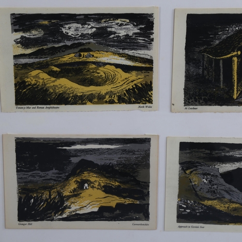 779 - John Piper, 6 original lithographs in common frame, circa 1944, scenes from Wales, 21cm x 14cm each