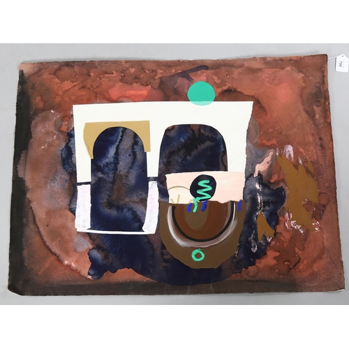 786 - Alistair Grant (1925 - 1997), mixed media gouache/collage on paper, abstract, singed in pencil, 56cm... 