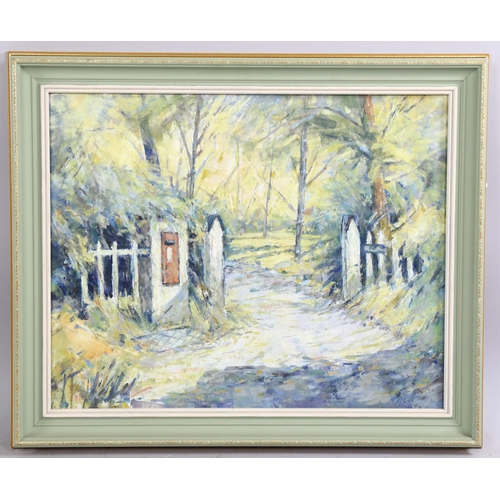 790 - Frederick Stonham (1924 - 2003), postbox, oil on board, signed with monogram, 40cm x 50cm, framed