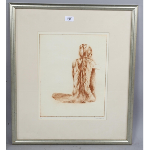 795 - Martin Aynscomb-Harris (born 1937), dancer, sepia etching, signed in pencil, artist's proof, plate 3... 