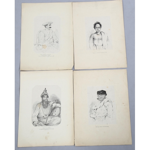 802 - A group of 19th century Indian portrait lithographs, including Sikh interest