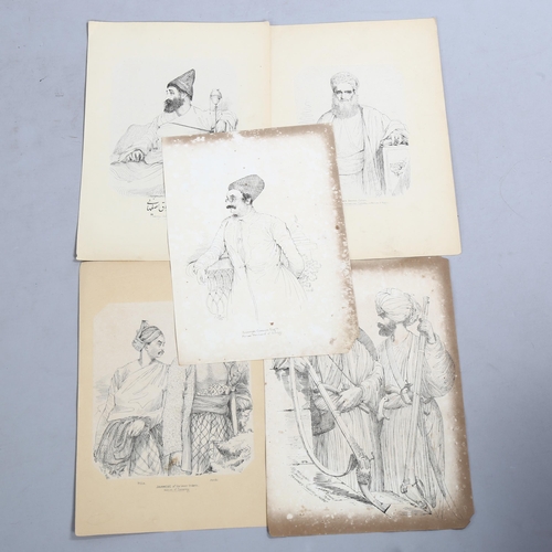 802 - A group of 19th century Indian portrait lithographs, including Sikh interest