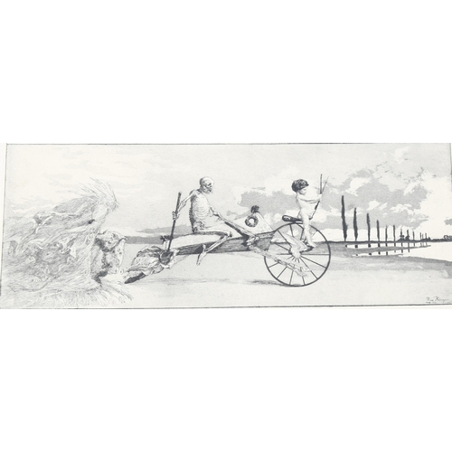 806 - Max Klinger (1857 - 1920), Cupid death and the beyond, etching/aquatint, image 15cm x 41cm, unframed