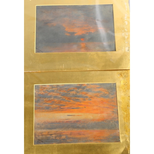 807 - W S Goodwin, pair of sunset cloud studies, watercolours, both signed and dated 1885, 23cm x 34cm, mo... 