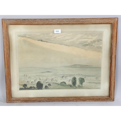 810 - Laura Knight, pair of landscape lithographs, image 35cm x 48cm, framed