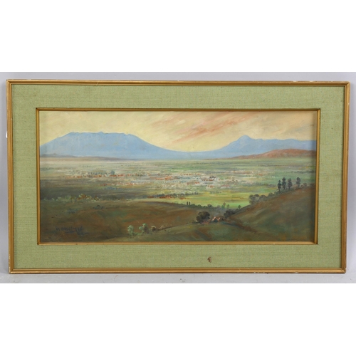 811 - Omar Basalamah (1912 - 1980), Indonesian valley, oil on board, signed, Calcutta framing label verso,... 