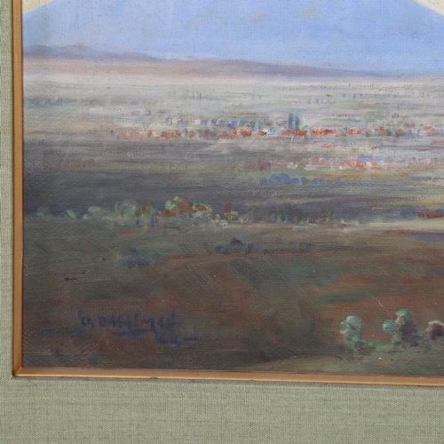 811 - Omar Basalamah (1912 - 1980), Indonesian valley, oil on board, signed, Calcutta framing label verso,... 