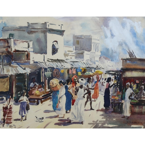 812 - C S Prince, Indian street scene, 1969, watercolour, signed, 34cm x 44cm, framed