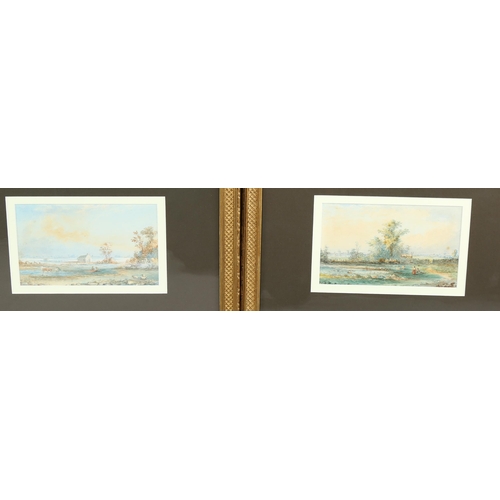 827 - A pair of 19th century watercolours, extensive landscapes, indistinctly signed, 5.5