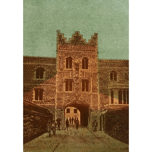 843 - Robert Tavener (1920 - 2004), lithograph, Jesus College Cambridge, signed in pencil, no. 38/75, shee... 