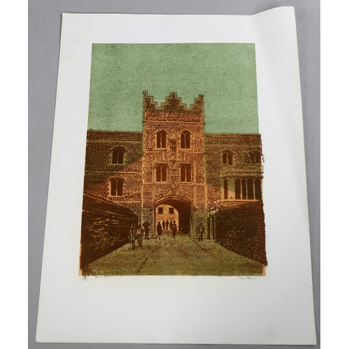 843 - Robert Tavener (1920 - 2004), lithograph, Jesus College Cambridge, signed in pencil, no. 38/75, shee... 