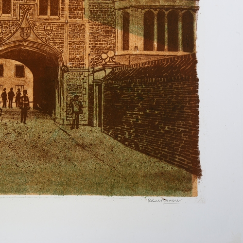 843 - Robert Tavener (1920 - 2004), lithograph, Jesus College Cambridge, signed in pencil, no. 38/75, shee... 