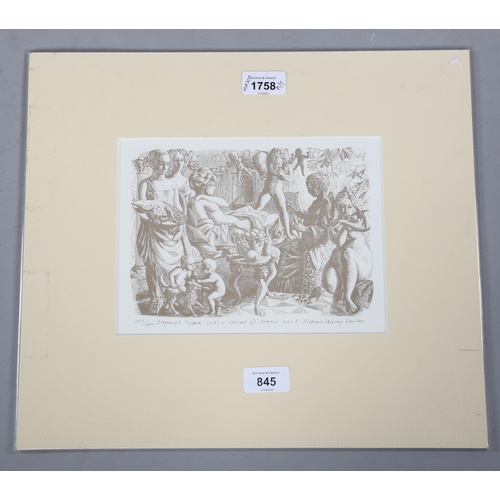 845 - Richard Shirley Smith, engraving, Roma, 1961/2006, no. 139/200, image 15cm x 20cm, mounted